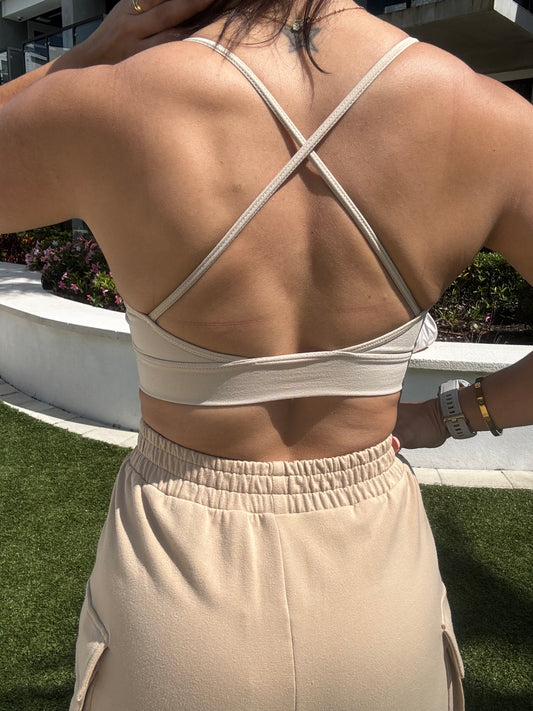 TOP TIRAS BEIGE